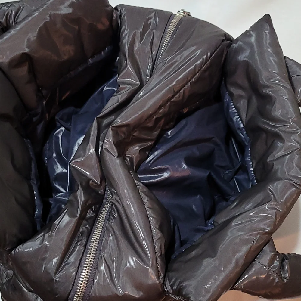 CHANEL Quilted Puffer Tote Bag in dark grey